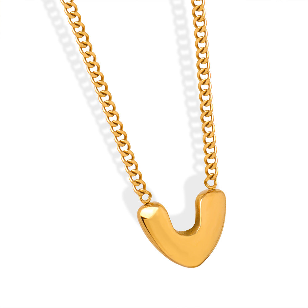 Women's Gold Plated Heart Pendant Necklace For Everyday