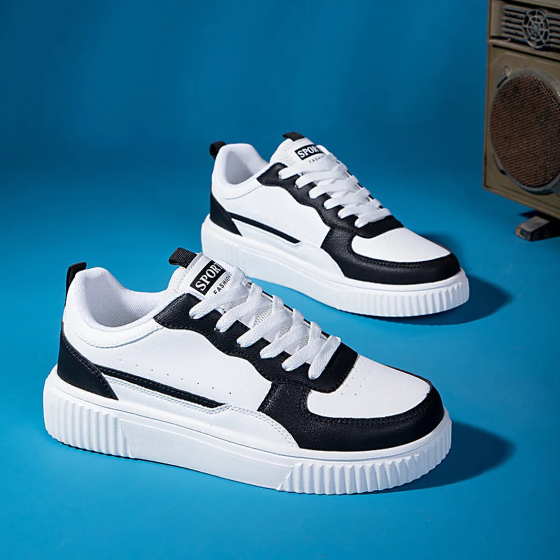 Lace Up Contrast Platform Sneakers Casual Women's Shoes