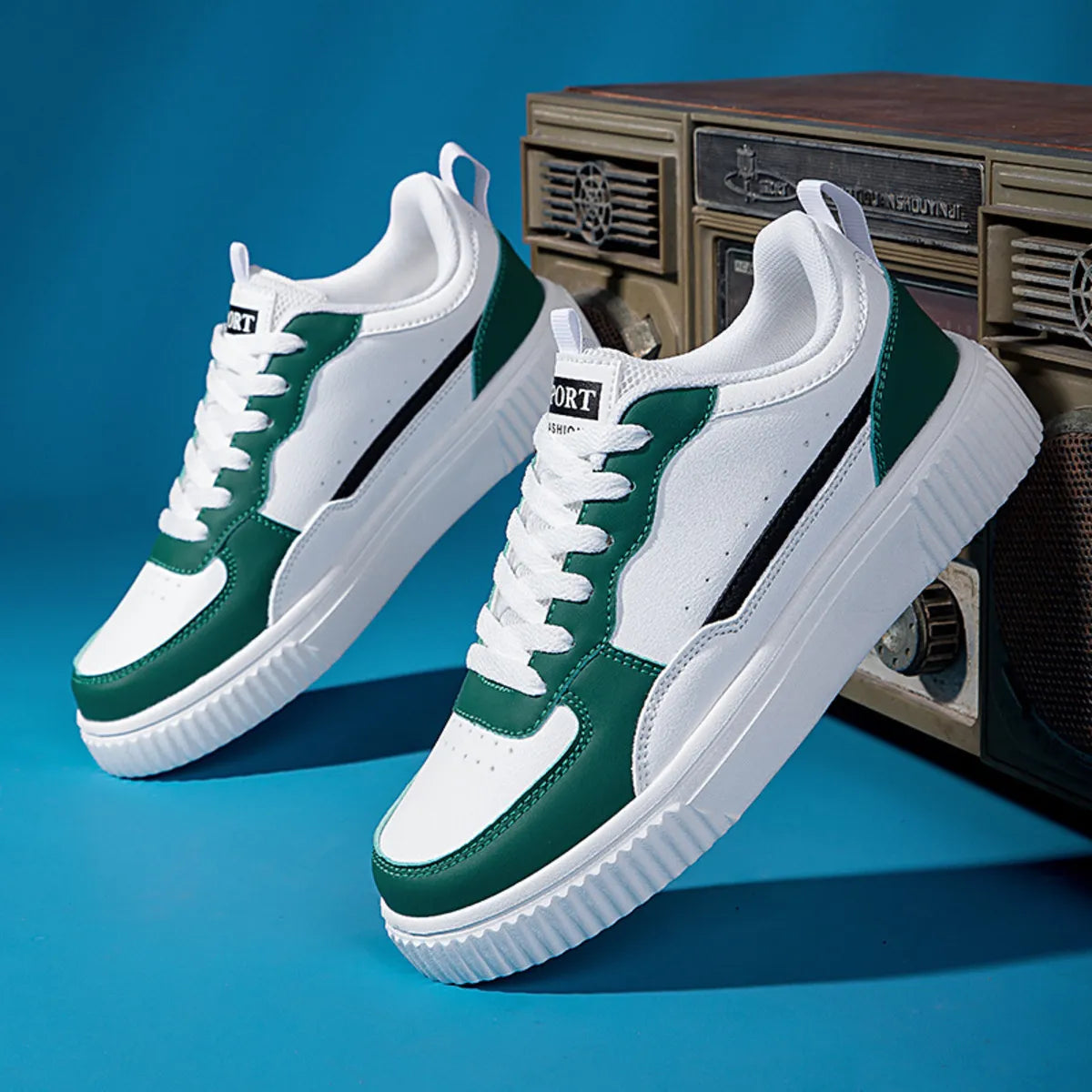 Lace Up Contrast Platform Sneakers Casual Women's Shoes