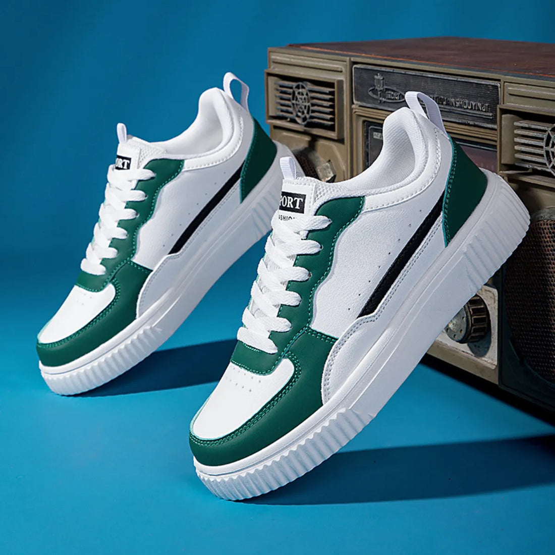 Lace Up Contrast Platform Sneakers Casual Women's Shoes