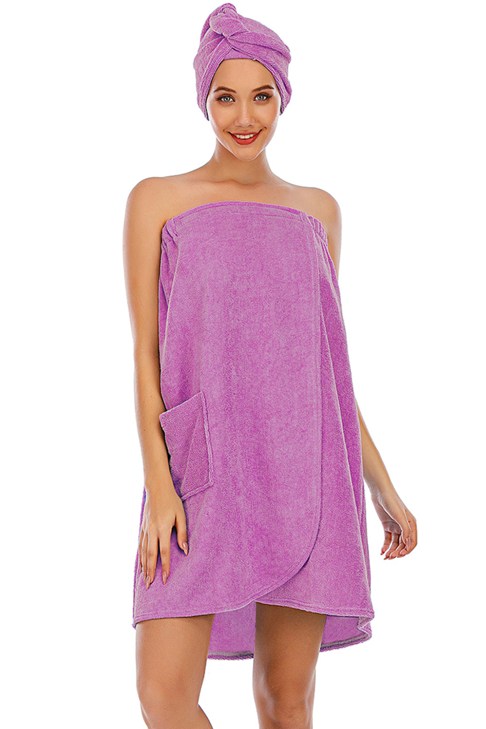 Women's Strapless Robe With Convenient Pocket For Lounging