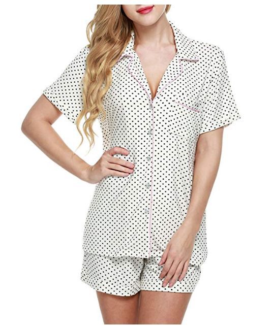 Women's Shirt And Pants Two Piece Sleepwear Set
