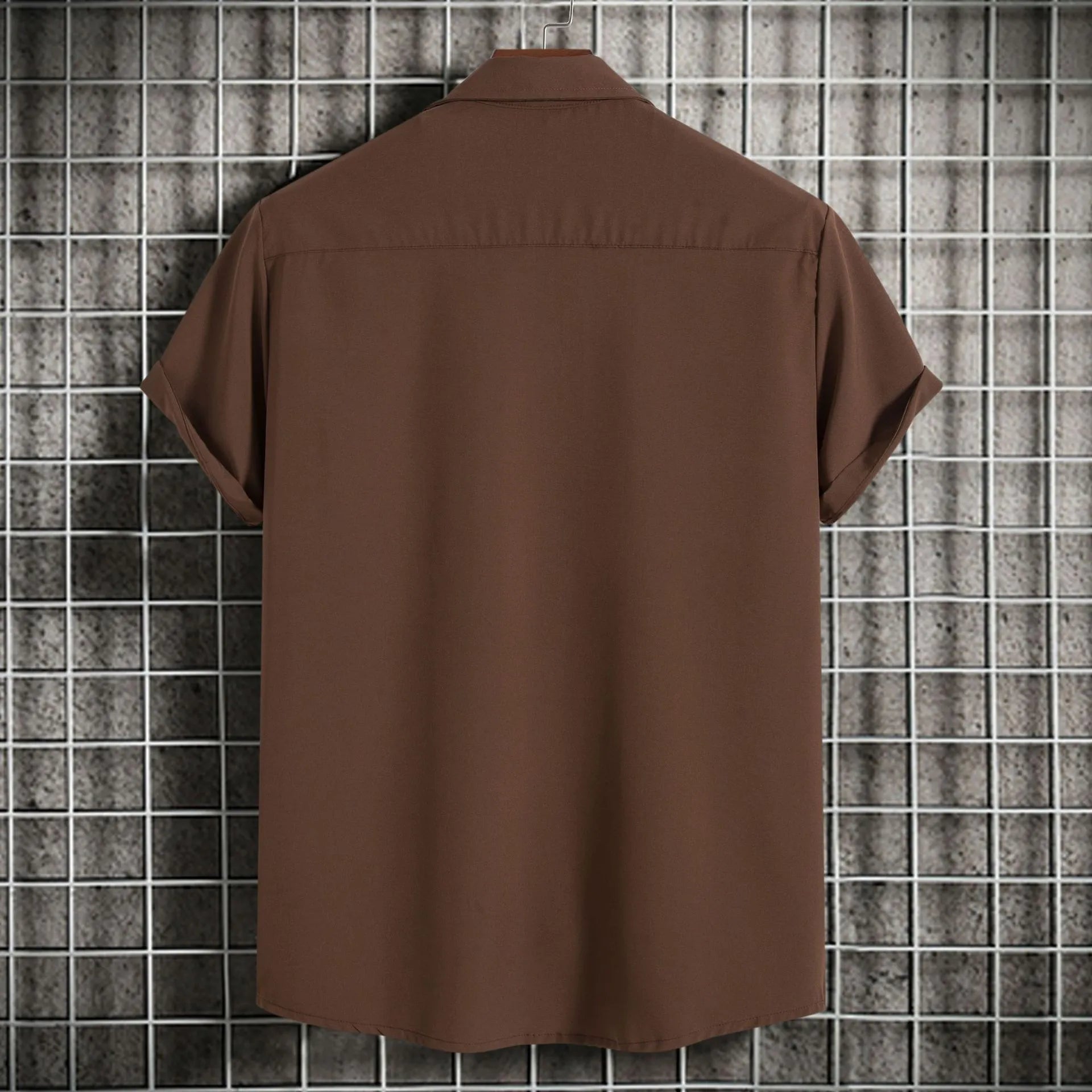 Men's Plus Size Casual Short Sleeve Button Up Shirt