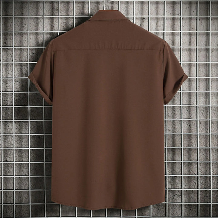 Men's Plus Size Casual Short Sleeve Button Up Shirt