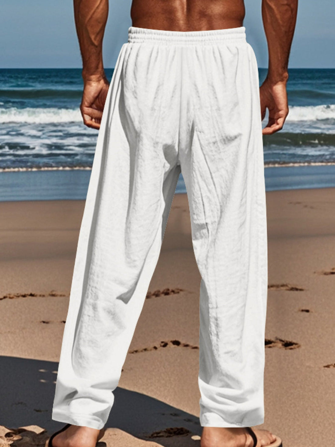 Men's Plus Size Button Fly Drawstring Casual Pants