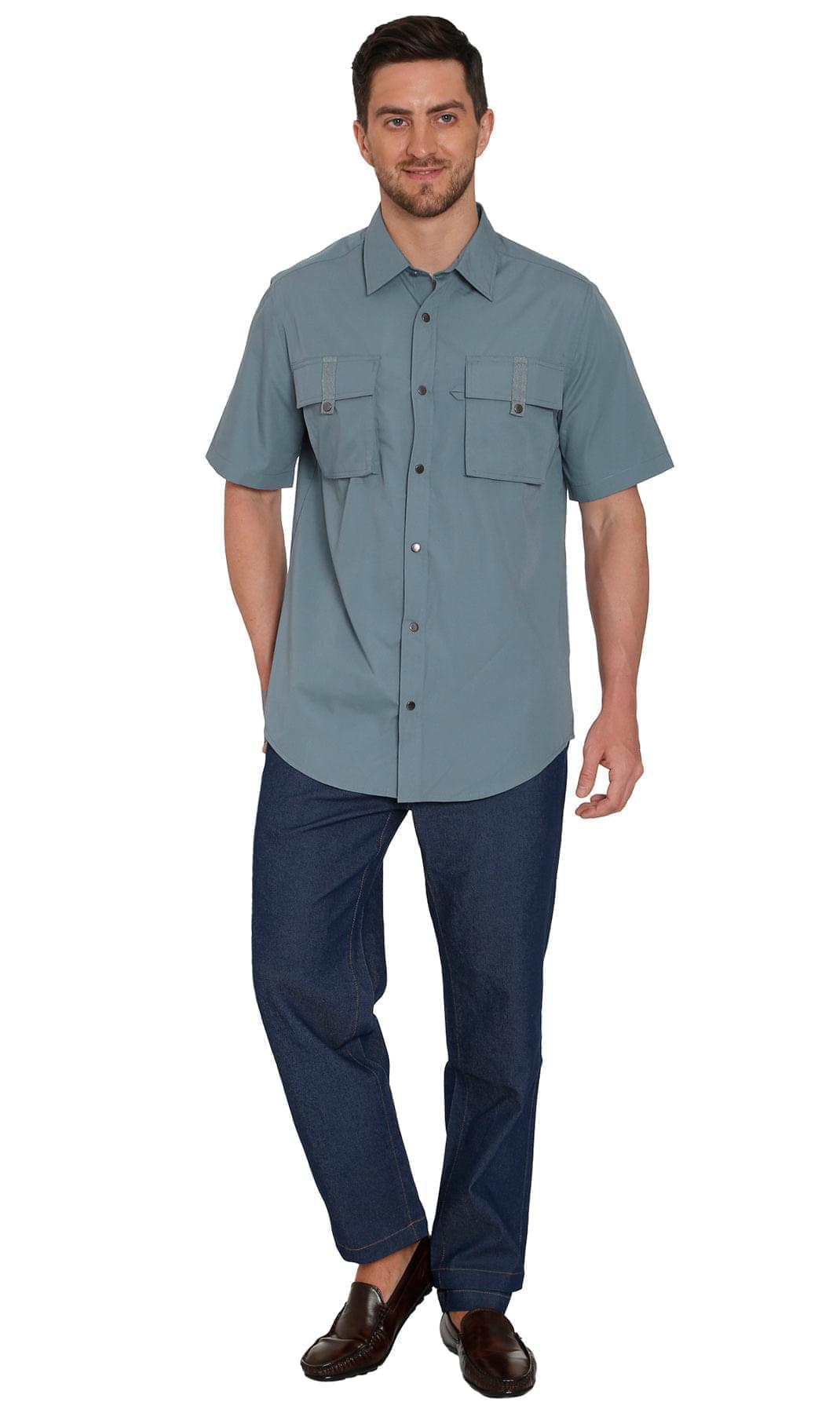 Men's Short Sleeve Explorer Shirt With Multi Pockets