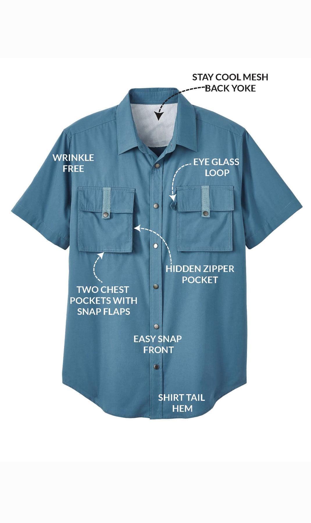 Men's Short Sleeve Explorer Shirt With Multi Pockets