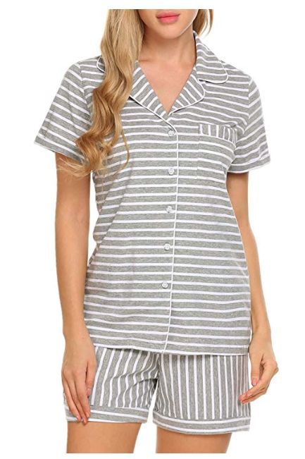 Women's Shirt And Pants Two Piece Sleepwear Set
