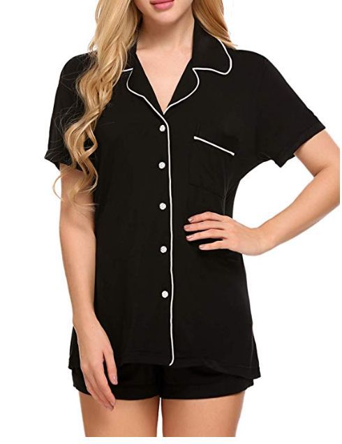 Women's Shirt And Pants Two Piece Sleepwear Set