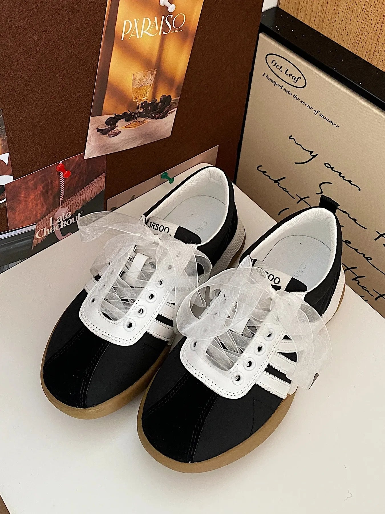 Striped Lace Up Sneakers Casual Women's Shoes
