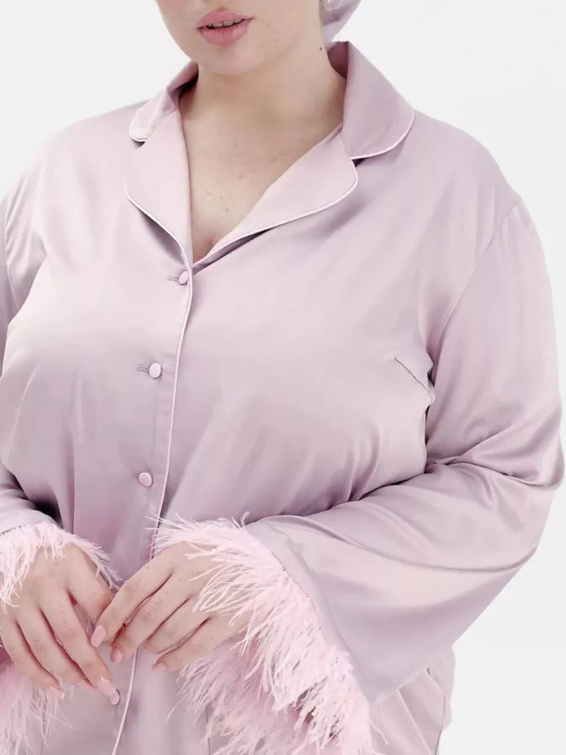 Women's Silky Button Up Top And Pants Lounge Set