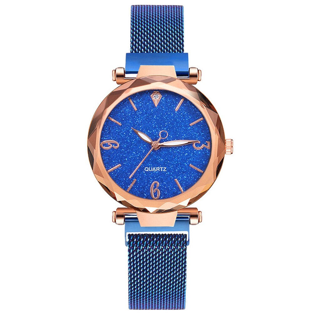 Women's Rose Gold Starry Sky Magnetic Mesh Watch
