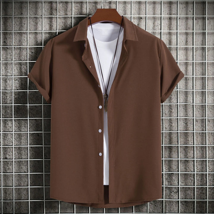 Men's Plus Size Casual Short Sleeve Button Up Shirt