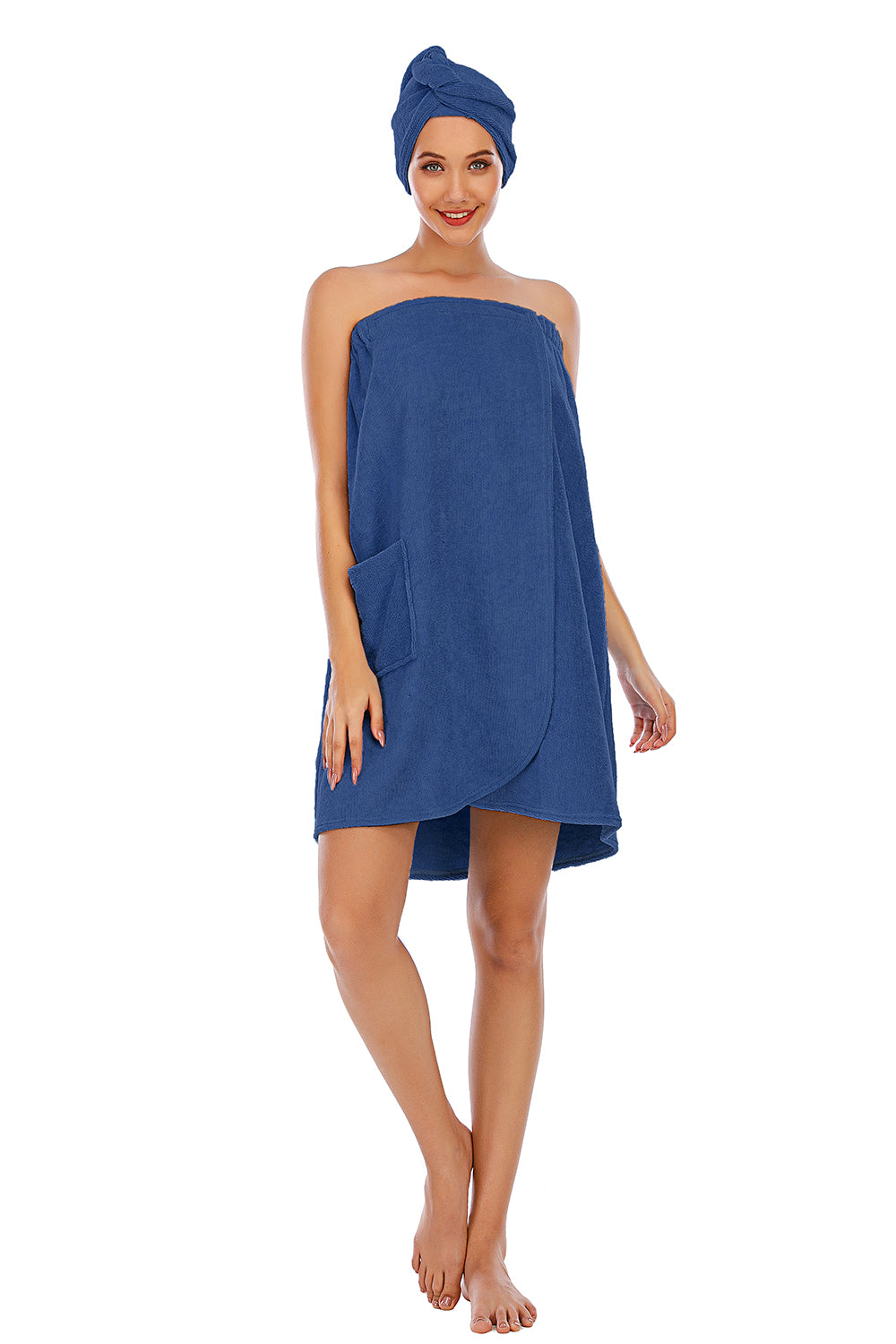 Women's Strapless Robe With Convenient Pocket For Lounging