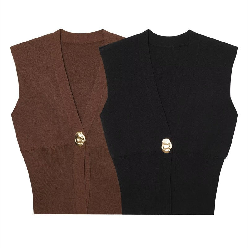 Elegant Casual Women's V Neck Commuting Vest Tank Top