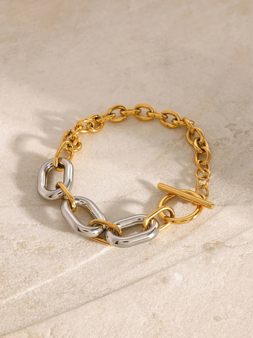 18K Gold Plated Stainless Steel Chain Bracelet For Women