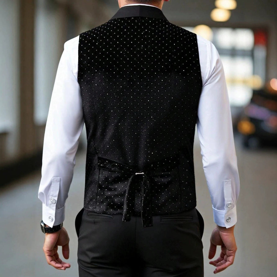 Men's Solid Color Double Breasted Formal Suit Vest