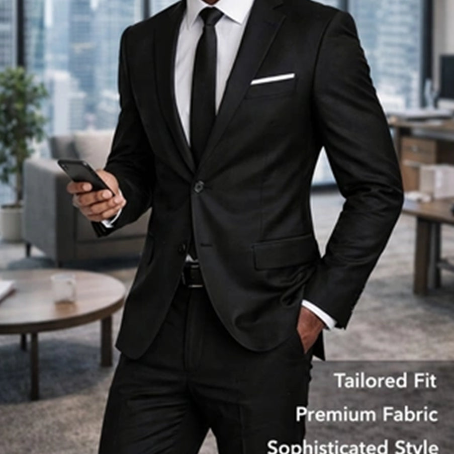 Men's Polyester Formal Suit For Weddings Business Events