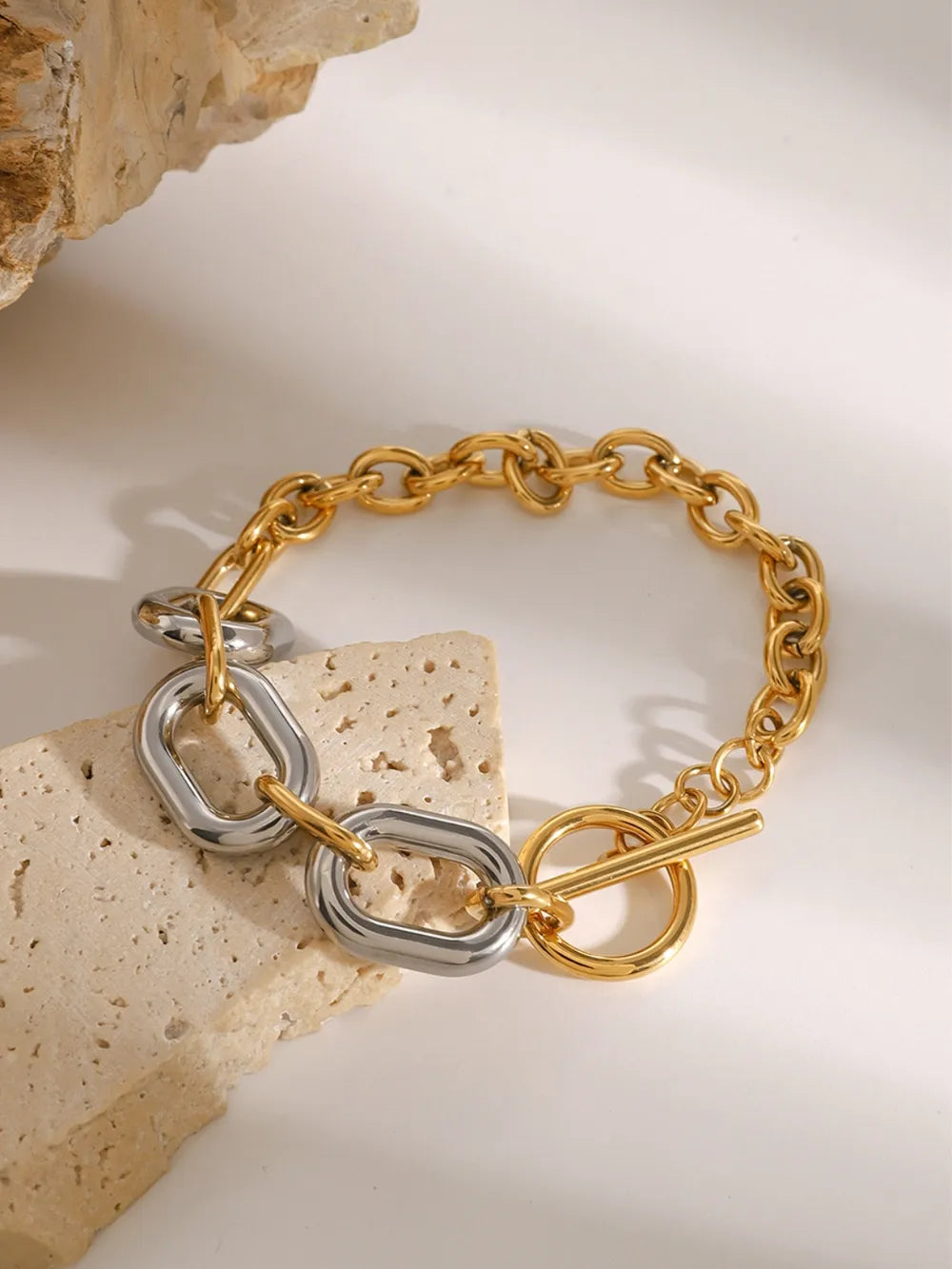 18K Gold Plated Stainless Steel Chain Bracelet For Women
