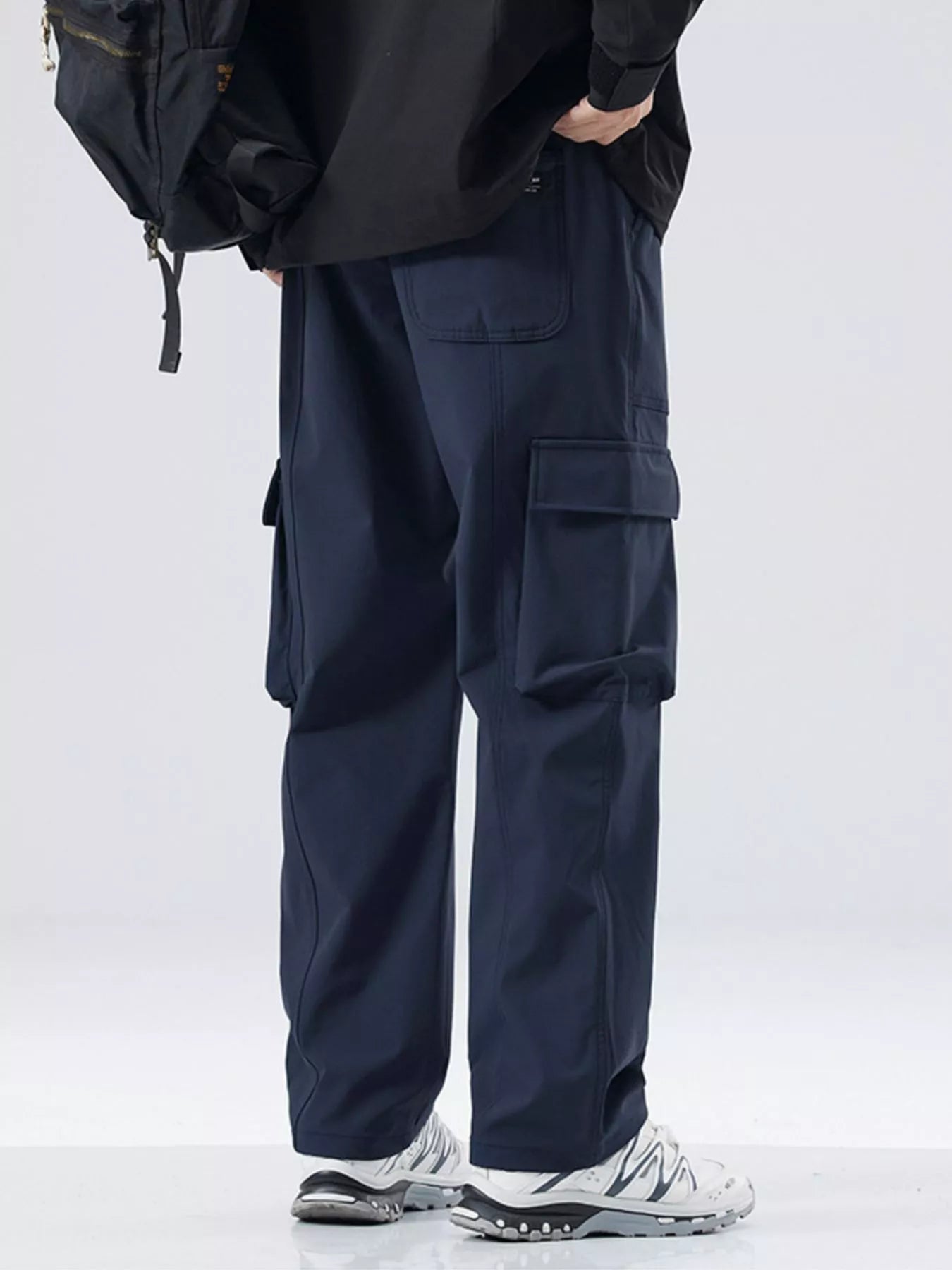 Men's Plus Size Drawstring Wide Leg Casual Pants