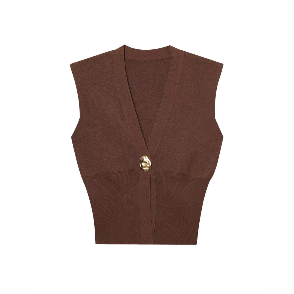 Elegant Casual Women's V Neck Commuting Vest Tank Top