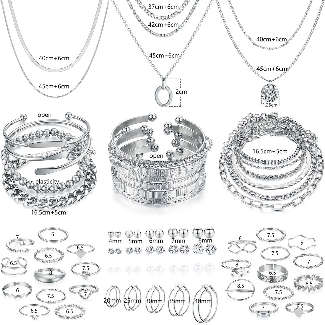 68 Piece Gold Jewelry Set With Necklaces Bracelets