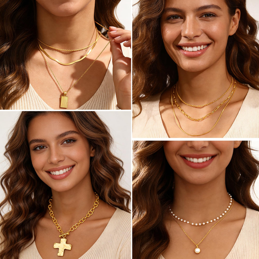 68 Piece Gold Jewelry Set With Necklaces Bracelets