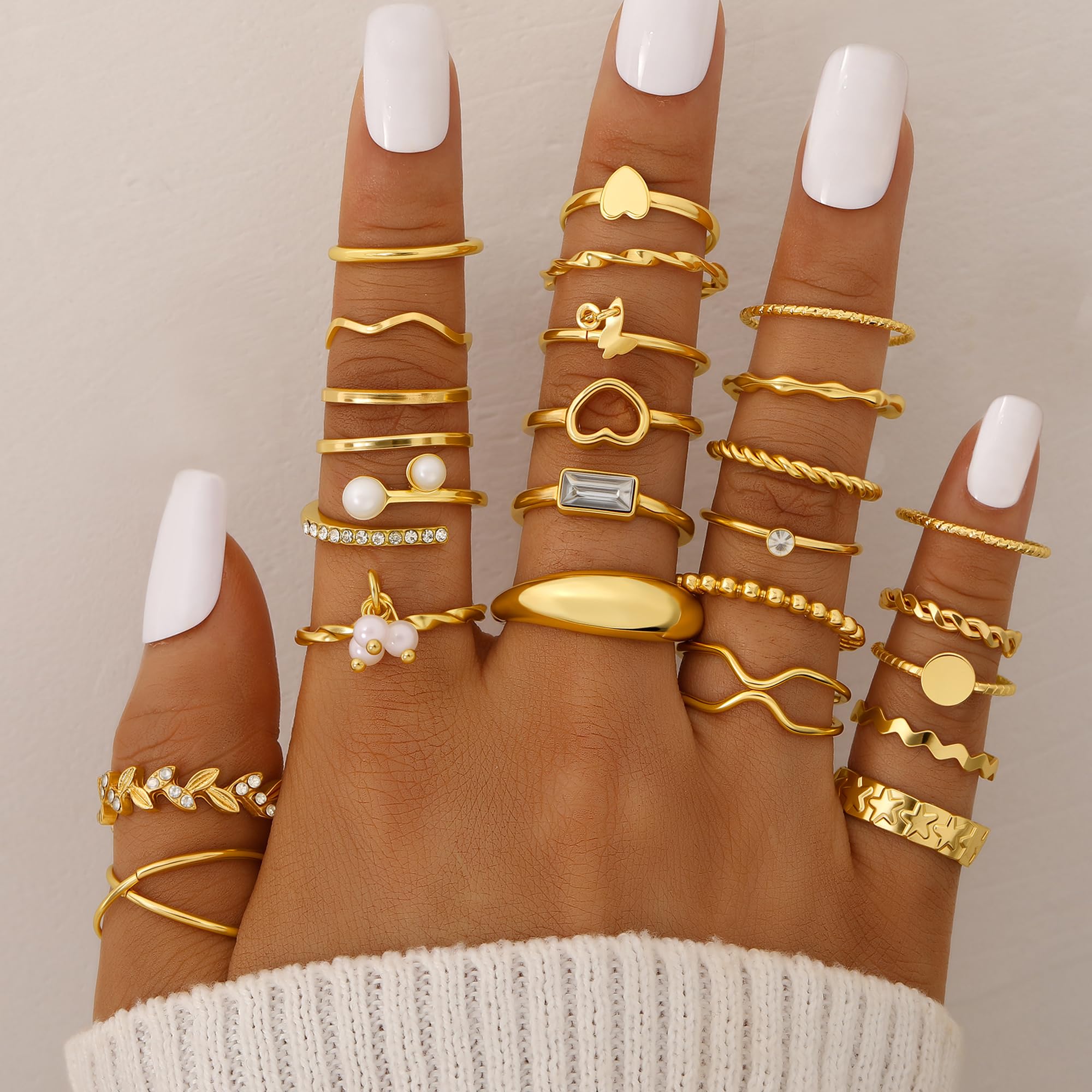 68 Piece Gold Jewelry Set With Necklaces Bracelets