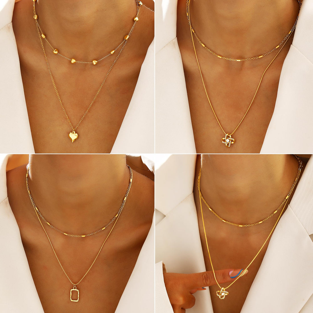 68 Piece Gold Jewelry Set With Necklaces Bracelets