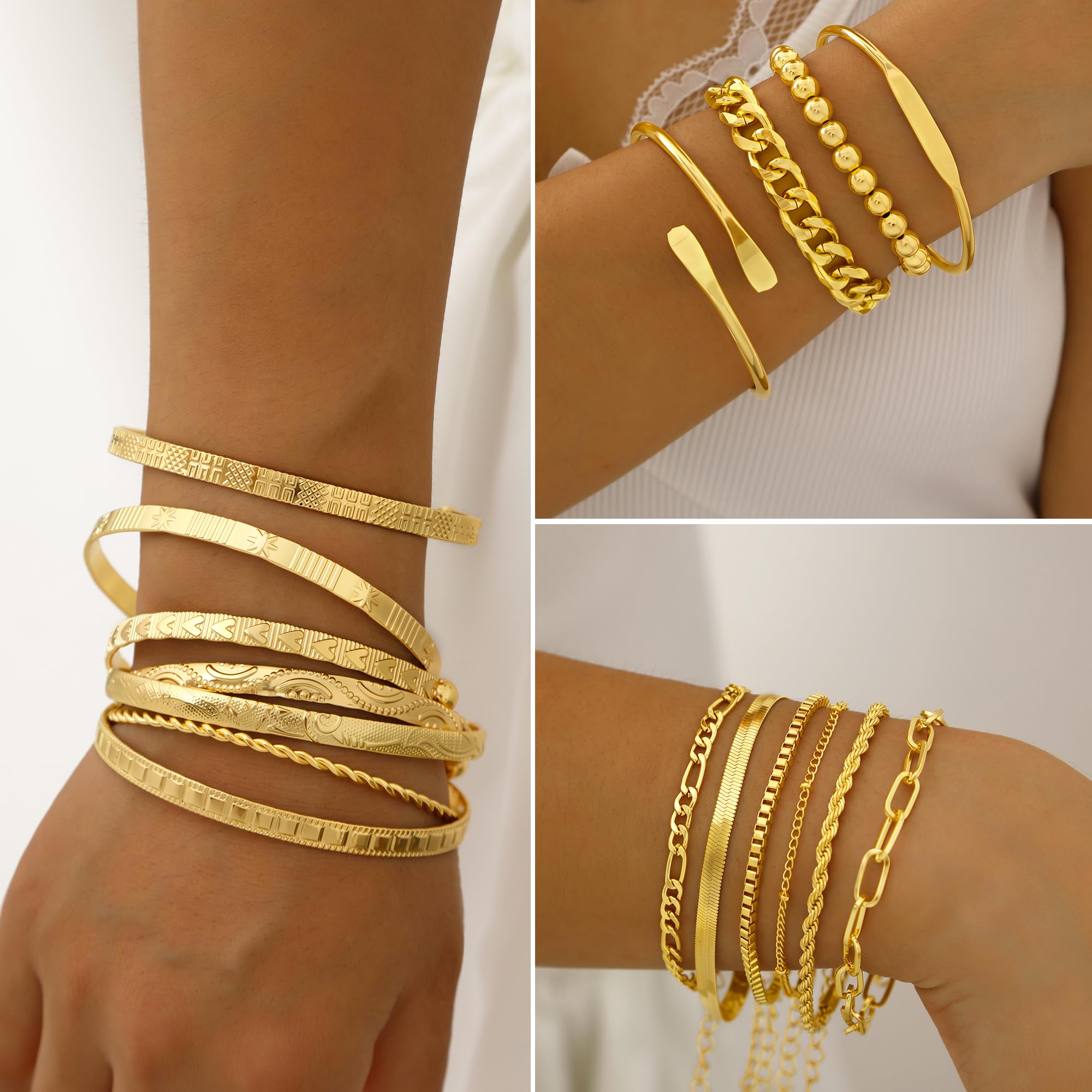 68 Piece Gold Jewelry Set With Necklaces Bracelets