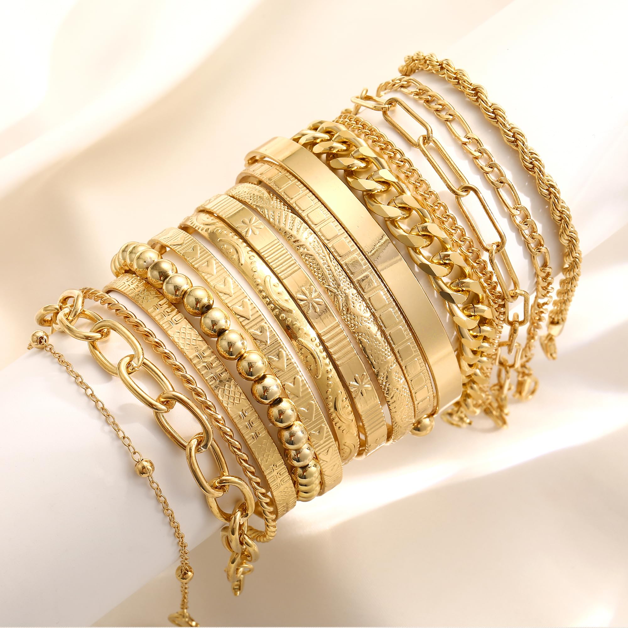 68 Piece Gold Jewelry Set With Necklaces Bracelets