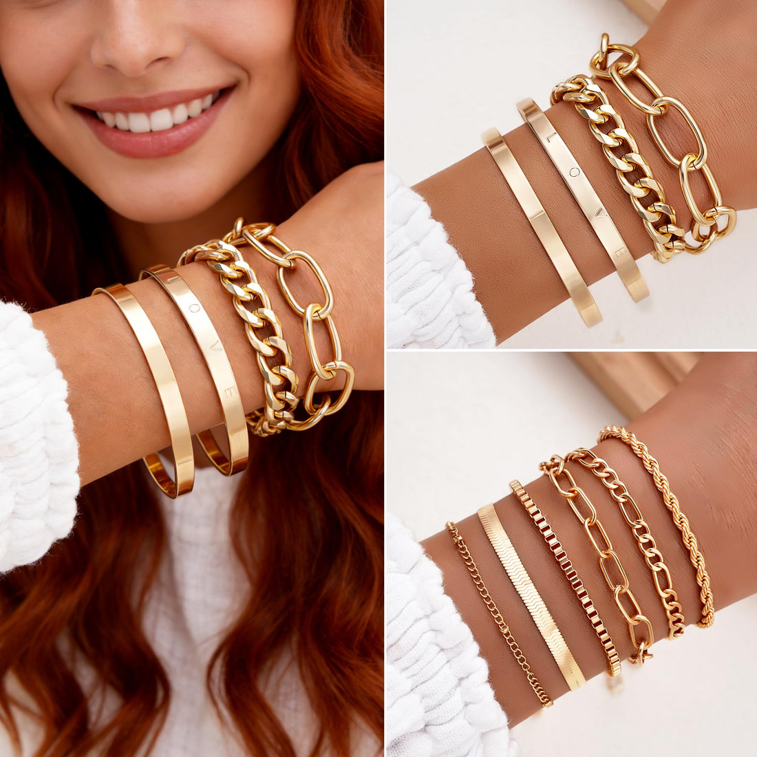 68 Piece Gold Jewelry Set With Necklaces Bracelets