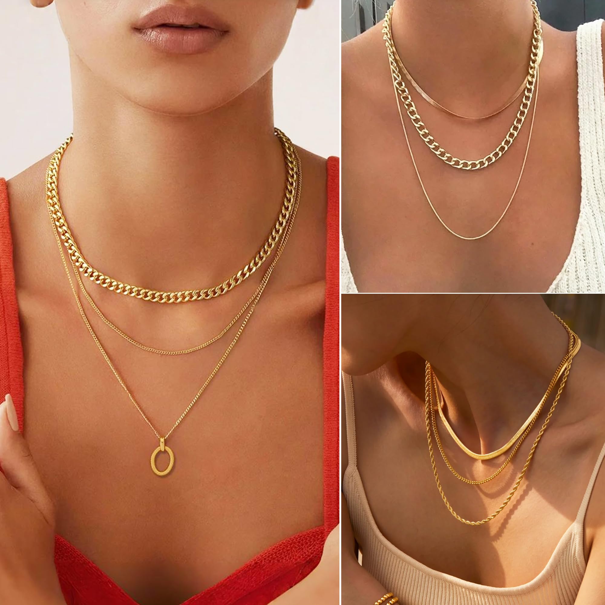 68 Piece Gold Jewelry Set With Necklaces Bracelets