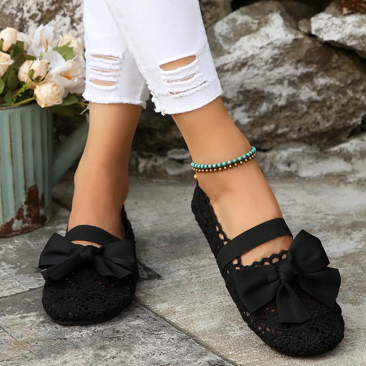 Round Toe Flat Slip On Bow Casual Shoes