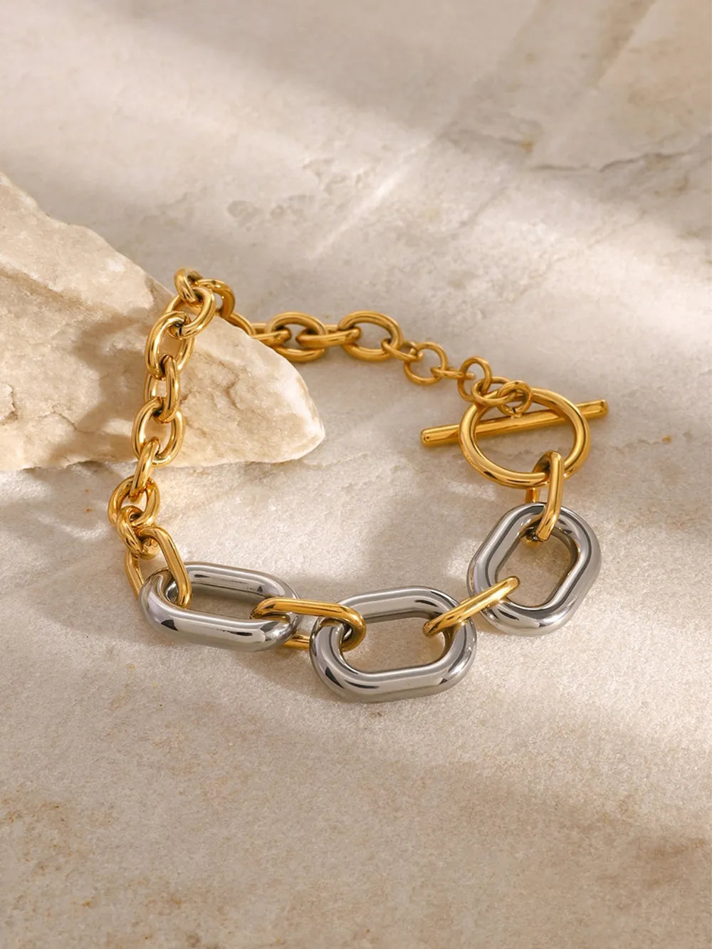 18K Gold Plated Stainless Steel Chain Bracelet For Women