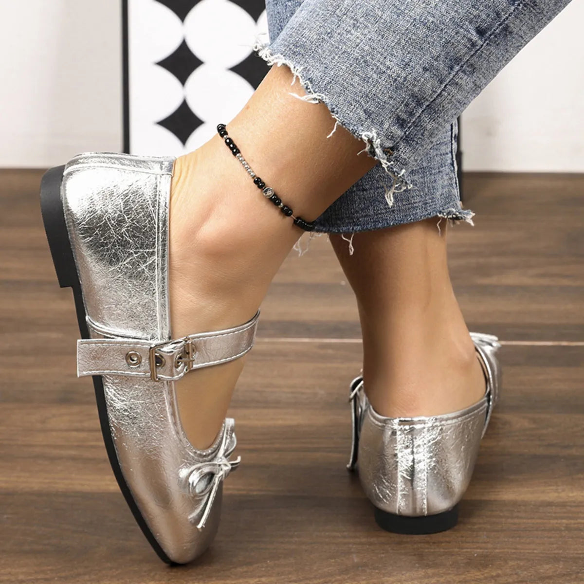 Square Toe Flats Slip On Casual Women's Shoes