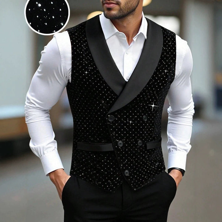 Men's Solid Color Double Breasted Formal Suit Vest