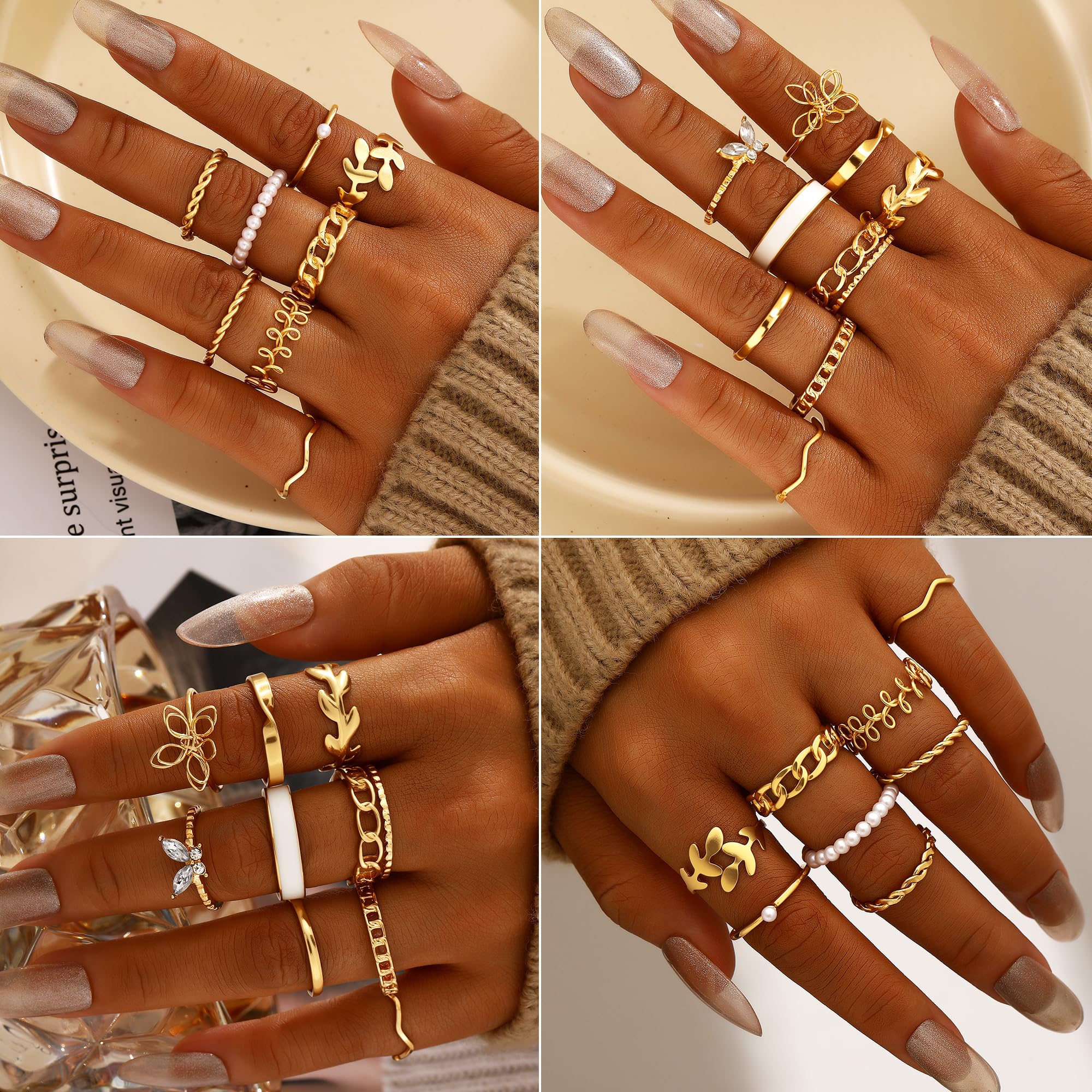 68 Piece Gold Jewelry Set With Necklaces Bracelets