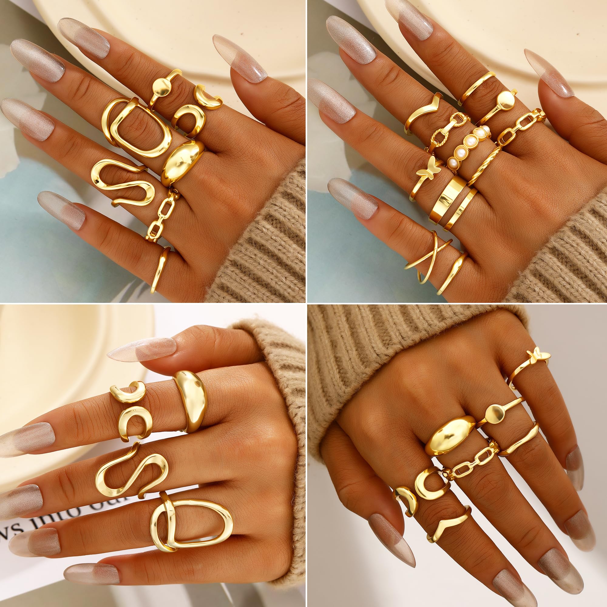 68 Piece Gold Jewelry Set With Necklaces Bracelets