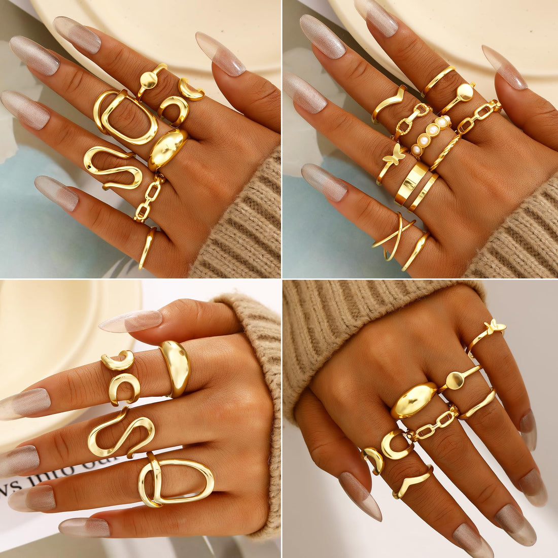 68 Piece Gold Jewelry Set With Necklaces Bracelets