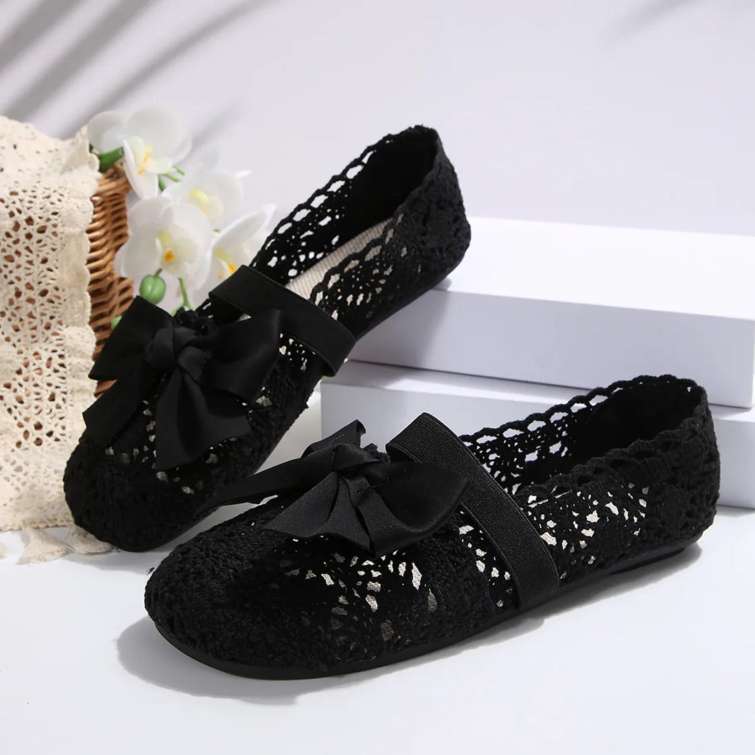 Round Toe Flat Slip On Bow Casual Shoes