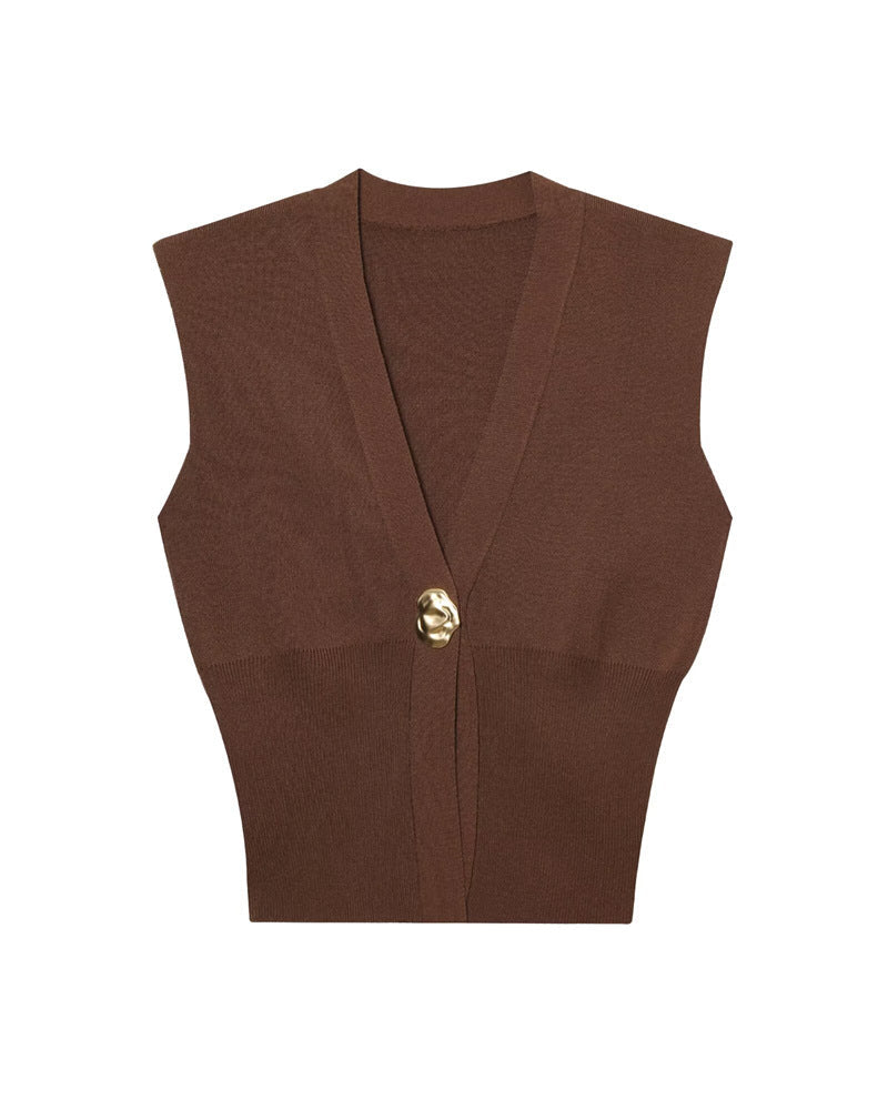 Elegant Casual Women's V Neck Commuting Vest Tank Top