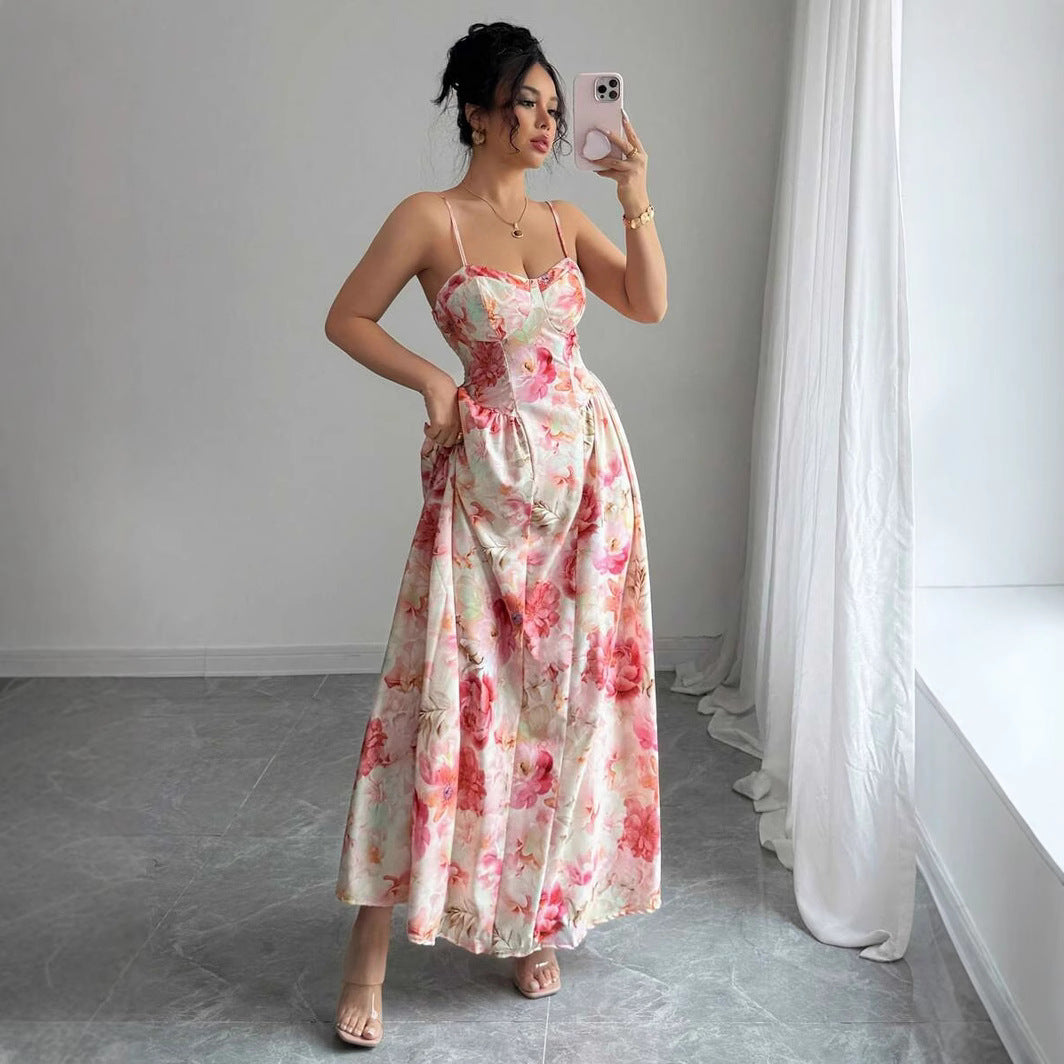 Women's Strapless Shoulder Bearing Elegant Long Evening Dress