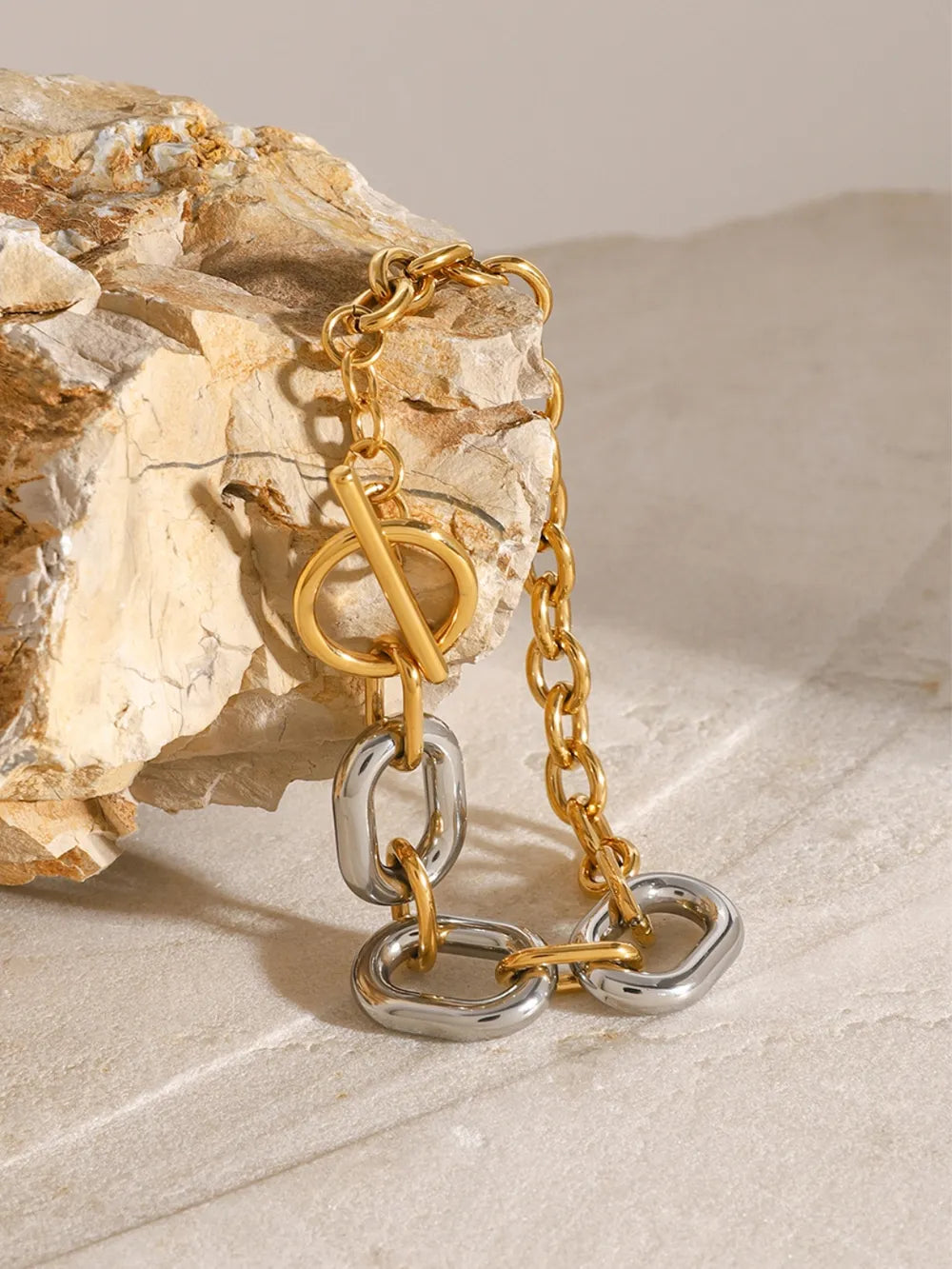 18K Gold Plated Stainless Steel Chain Bracelet For Women