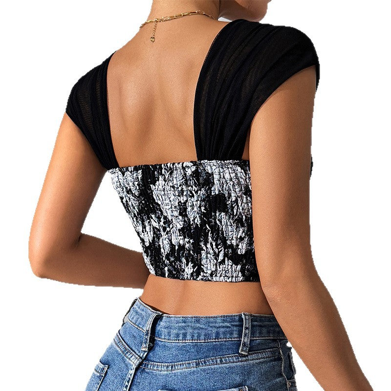 Women's Printed Ultra Short Summer Exposed Waist Crop