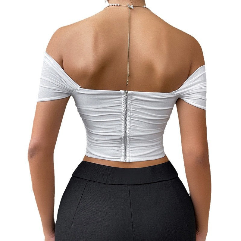 Women's Fishbone Waist Cinched Strapless Corset Top