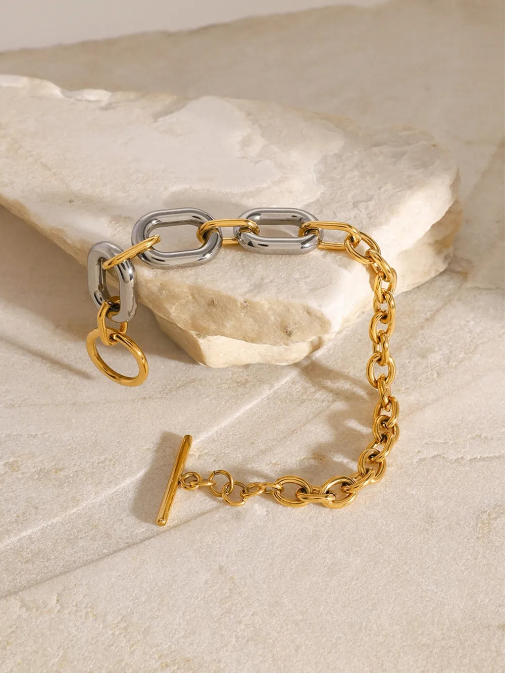 18K Gold Plated Stainless Steel Chain Bracelet For Women