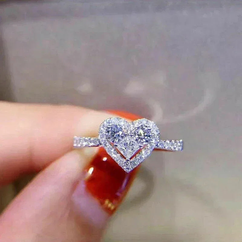 Women's Heart Cubic Zirconia Elegant Fashion Ring