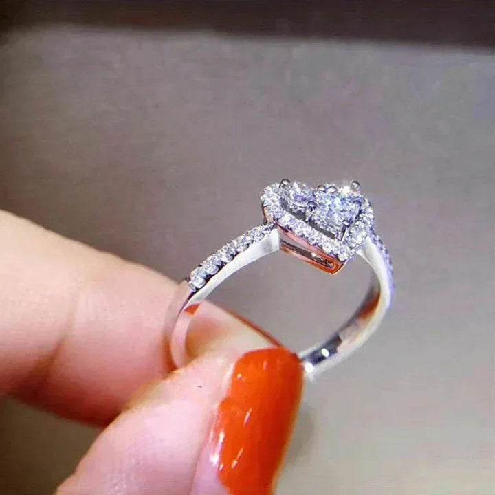 Women's Heart Cubic Zirconia Elegant Fashion Ring