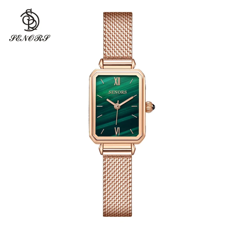 Senors Women's Rose Gold Stainless Steel Mesh Quartz Watch